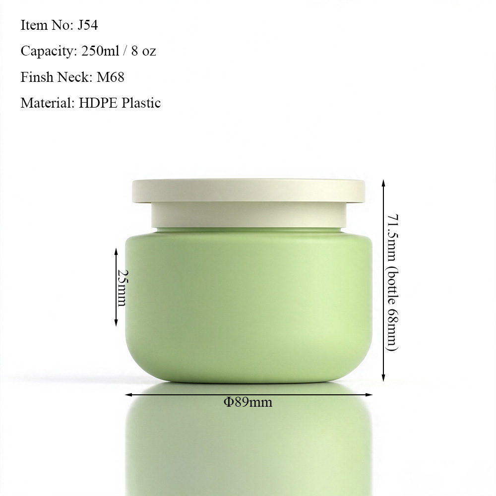 250ml Soft Touch HDPE Cosmetic Jar with Screw Lid