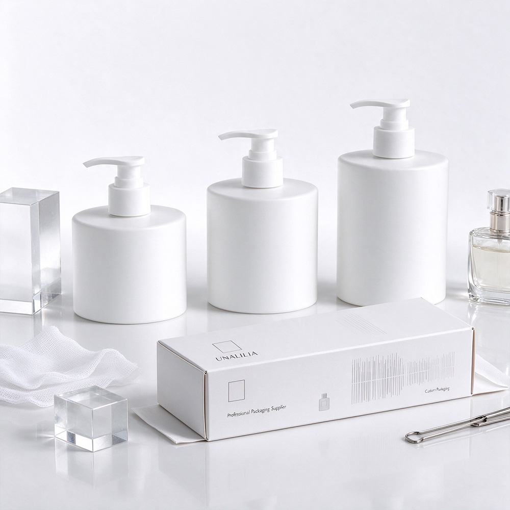 300ml 400ml 500ml HDPE Cylindrical Lotion Pump Bottles
