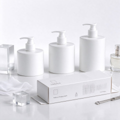 300ml 400ml 500ml HDPE Cylindrical Lotion Pump Bottles