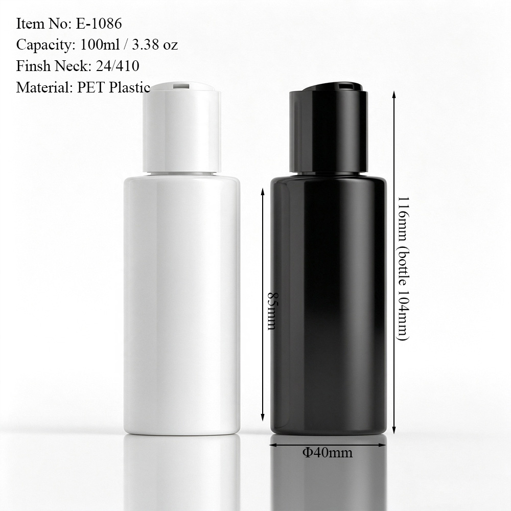 100ml PET Cylindrical Disc Top Bottle