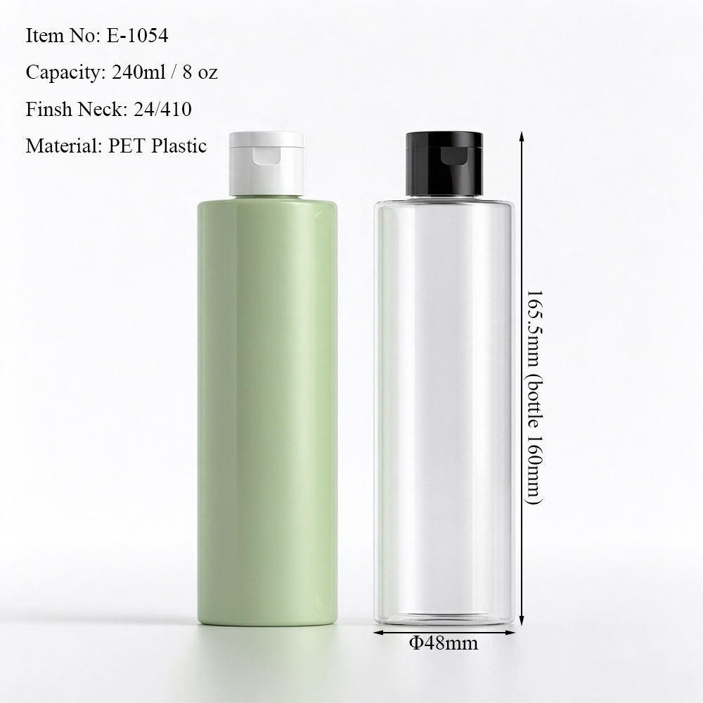 240ml PET Cylindrical Flip Top Bottle