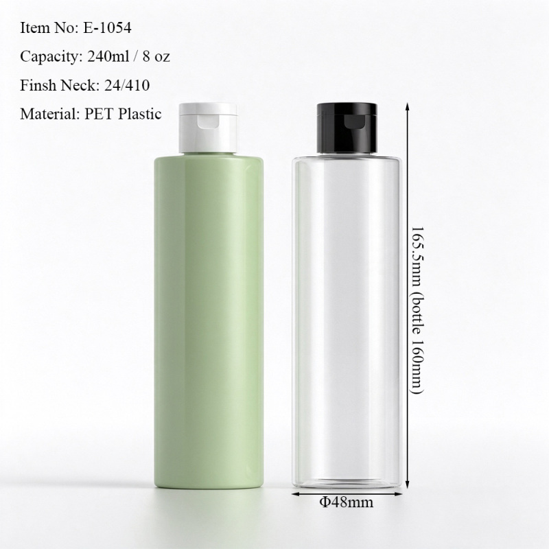 240ml PET Cylindrical Flip Top Bottle