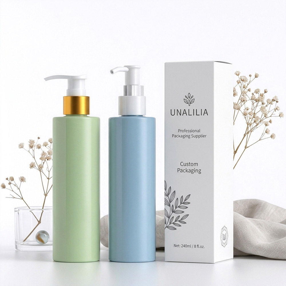 240ml PET Cylindrical Lotion Pump Bottle