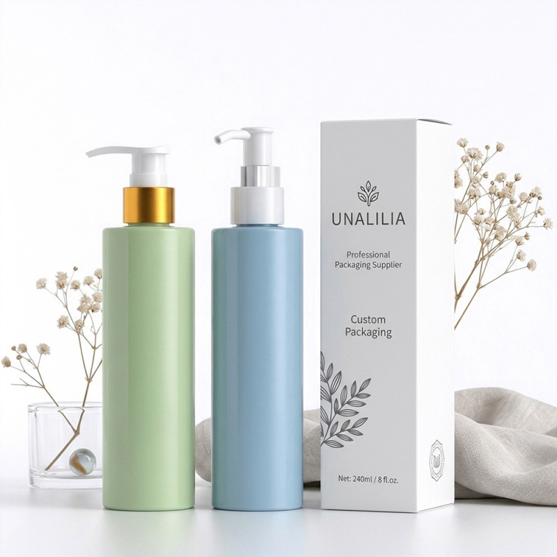 240ml PET Cylindrical Lotion Pump Bottle