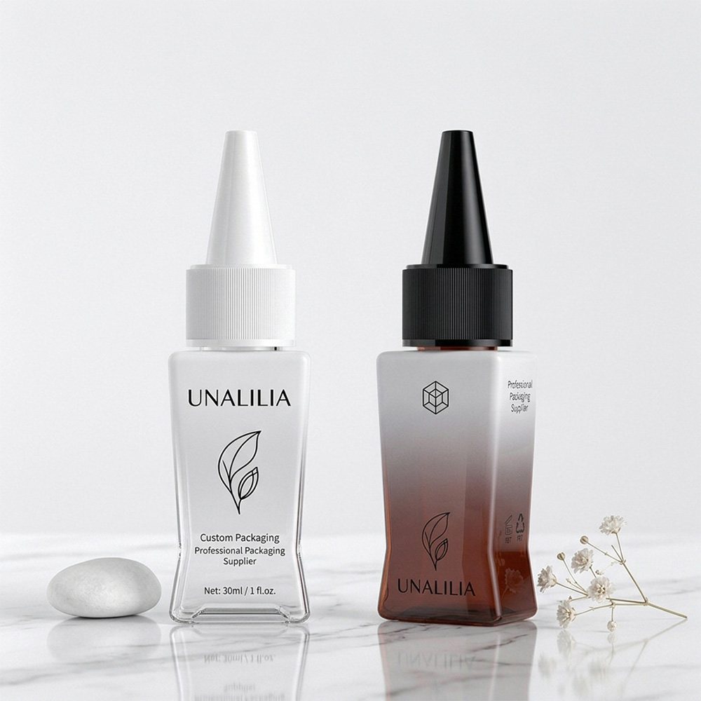 30ml PET Flat Applicator Bottle with Twist Top Cap