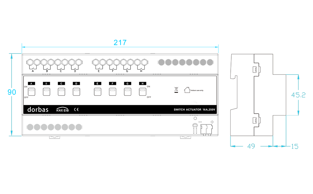 8路16A智能开关驱动器,KNX