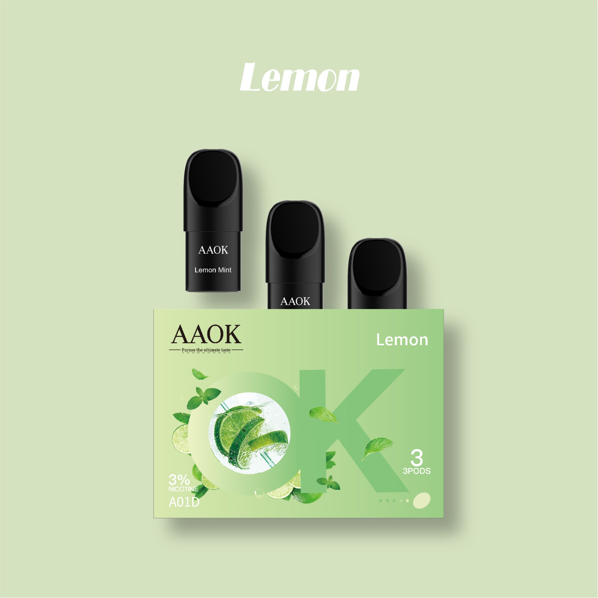 AA0K A01D Lemon 1.8ml pod about 500 puffs