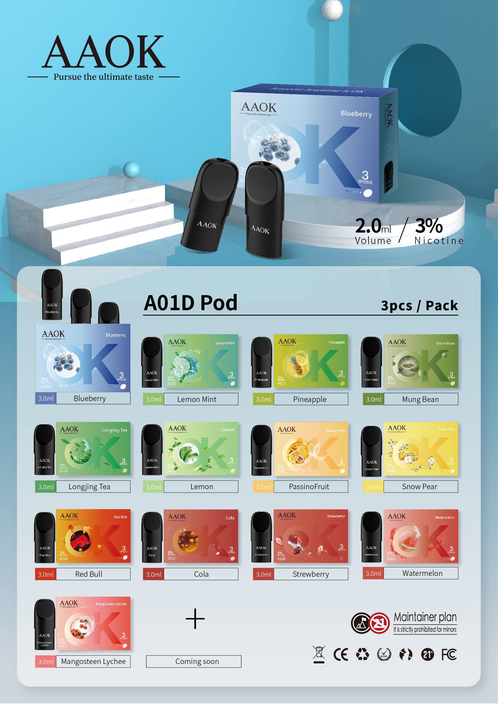 Bom phun điện tử AA0K A01D 1.8ml hỗ trợ tùy chỉnh