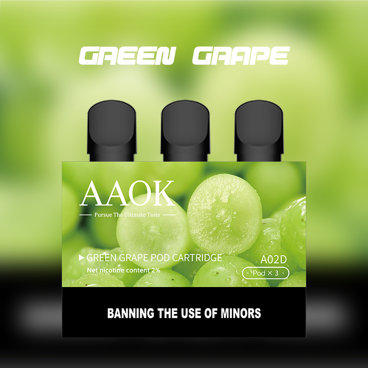 AAOK A02D Green Grape Refillable electronic cigarette 1.8ml 500 pods