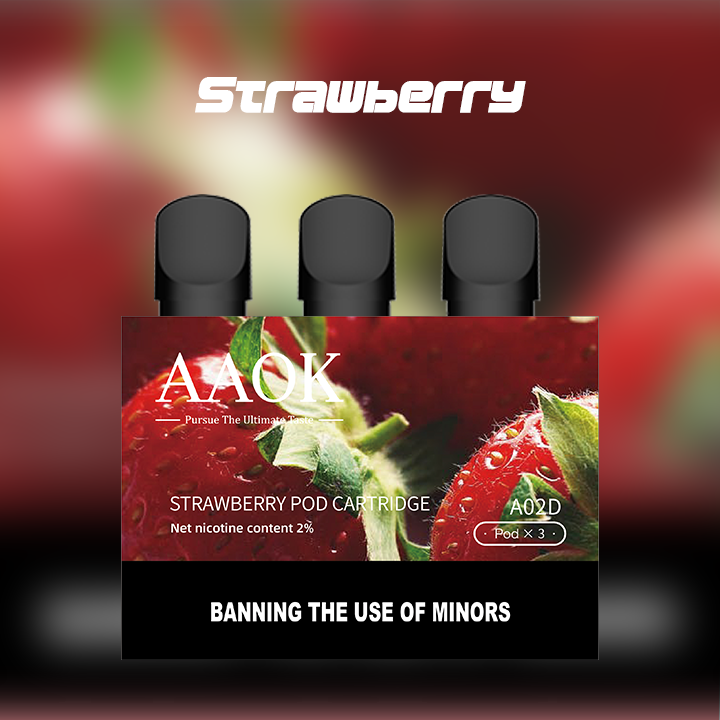 AAOK A02D Strawberry Refillable electronic cigarette 1.8ml 500 pods