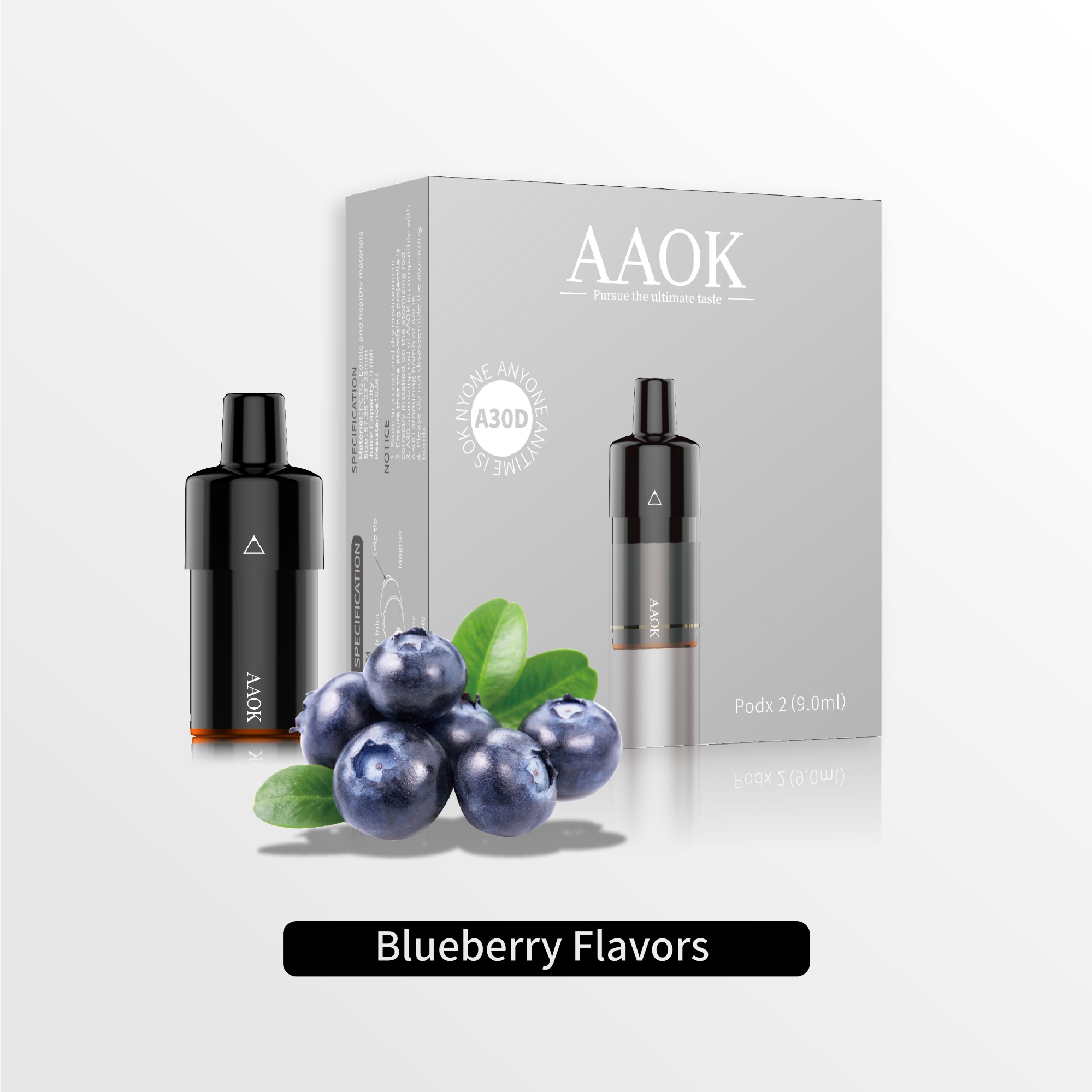 AAOK A30D Blue Raspberry 8ml Refillable Electronic Cigarette Cartridge