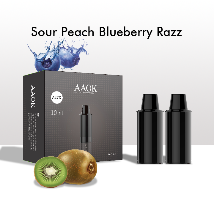 AAOK A27D Sour Peach Blueberry razz 10m refillable electronic cigarette l cartridge