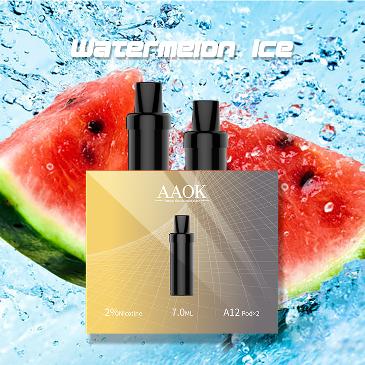 AAOK A12D 菠蘿椰子味可換彈式電子霧化器7ml煙彈