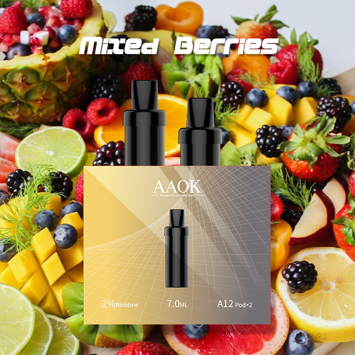 AAOK A12D vape factory Strawberry Ice Cream Refillable electronic cigarette 7ml cartridge