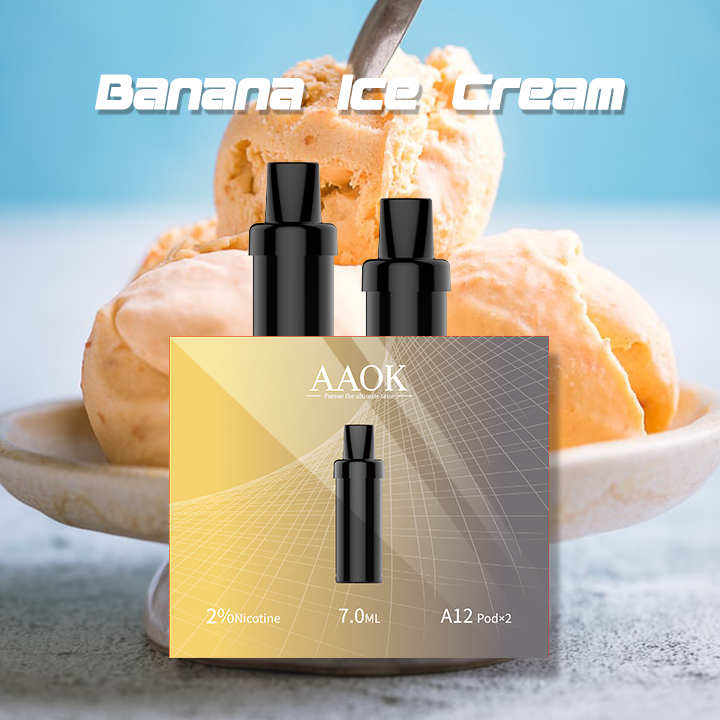 AAOK A12D 菠蘿椰子味可換彈式電子霧化器7ml煙彈