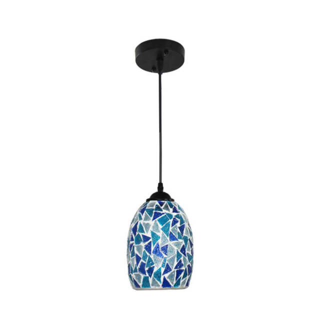 Mediterranean Blue Mosaics Dining Room Pendant Lamps Classic Kitchen Pendant Lamp Bar Cafe Shops Pendant Light