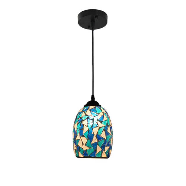 Mediterranean Blue Mosaics Dining Room Pendant Lamps Classic Kitchen Pendant Lamp Bar Cafe Shops Pendant Light