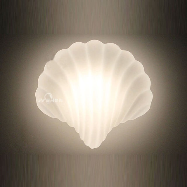 Modern Glass Shell Corridor Wall Lamp simple Bedroom Bedsides Wall Light E27 Balcony Hallway Wall Lighting Fixtures