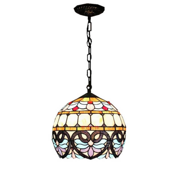 Tiffany Bedroom Pendant lamps Baroque Restaurant Glass Ball Hanging Lights Balcony Bronze metal Drop light Chandelier for Dining Room