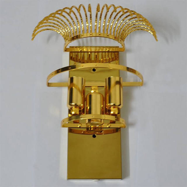 Crystal Leaf Wall Lights Bedroom Bedsides Corridor Wall Sconce Lamp European Palace Style Gold