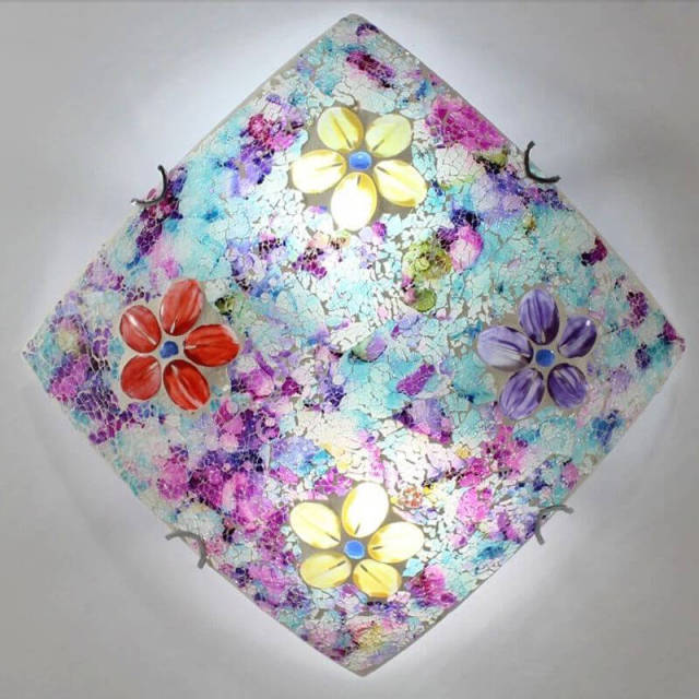 Modern Mosaic Childrens Room Ceiling Lamp Pastoral Bedroom Ceiling Lamps Kitchen Balcony LED Ceiling Light