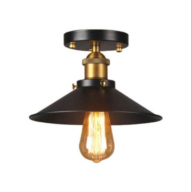 Vintage Retro Corridor Ceiling Light Loft Industrial Black Painted Metal Country Ceiling Lamp American Style Balcony Ceilinging