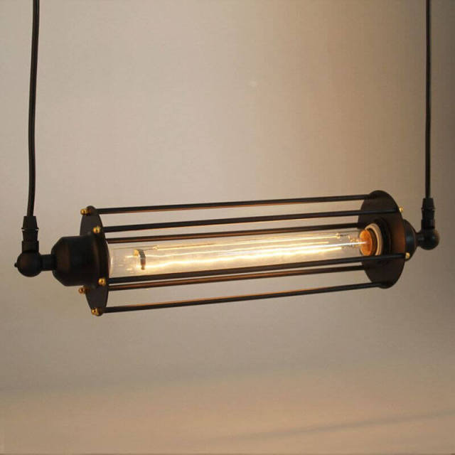 Vintage Metal Tube Dining Room Pendant Lamp Country Bar Counter Restaurant Pendant Lights Punk Balcony Corridor Pendant Lamp