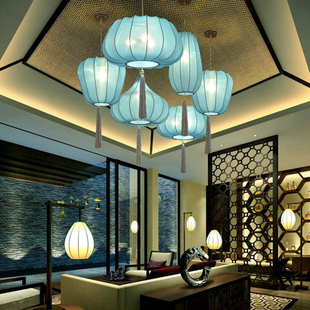 Chinese Hand Solid Lanterns Restaurant Pendant Light Balcony Corridor Hanging Lamp Pastoral Hallway Bedroom Pendant Lamps