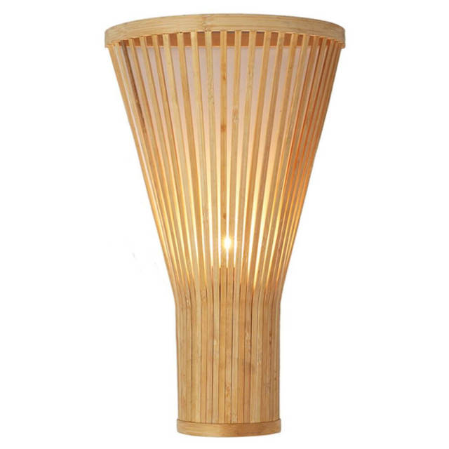 Southeast Asian Bamboo Fan Corridor Wall Lights Handmade Craft Hotel Stair Case Tatami Wall Sconces Hallway Bedroom Lamp