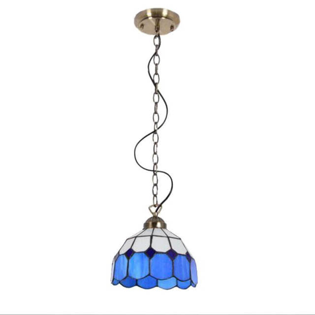 Mediterranean Blue Tiffany Dining Room Pendant Lamp Fashion Cafe Bar Pendant Lamps Balcony Hallway Hanging Light