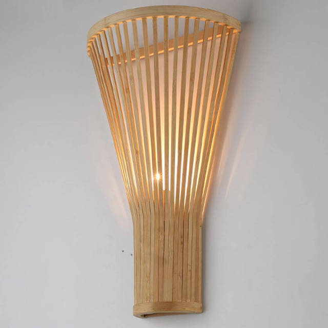 Southeast Asian Bamboo Fan Corridor Wall Lights Handmade Craft Hotel Stair Case Tatami Wall Sconces Hallway Bedroom Lamp