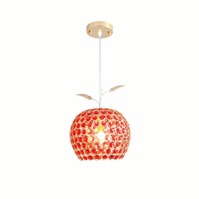 Modern Crystal Apple Dining Room Chain Pendant Light Restaurant Bar Counter Pendant Lamp Corridor Balcony Pendant Lamp