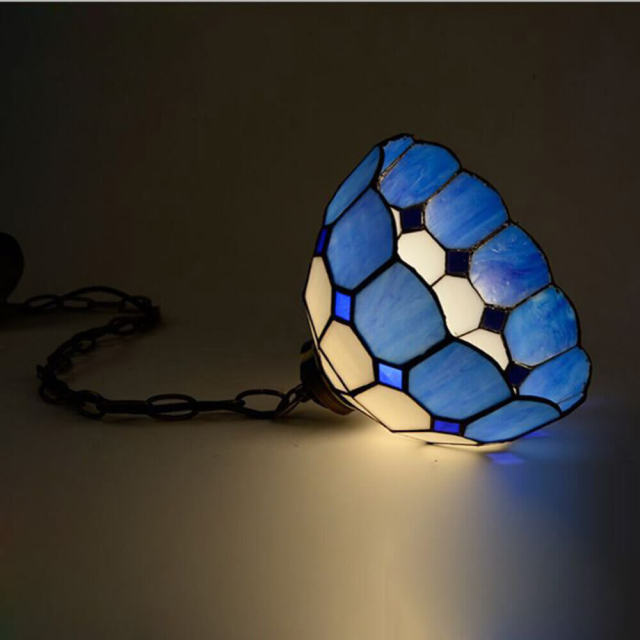 Mediterranean Blue Tiffany Dining Room Pendant Lamp Fashion Cafe Bar Pendant Lamps Balcony Hallway Hanging Light