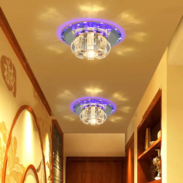 Modern 3W LED Crystal Corridor ceiling lamp New Style hallway balcony ceiling Lights Living room ceiling Lighting Fixtures