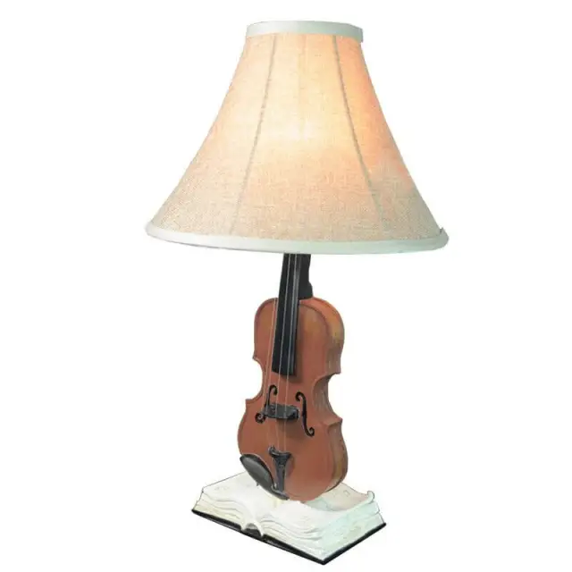 Creative Violin Bedside Desk Lamps Cute Vintage Kids Room Table Lights Living Room Decorative Desk Lamp