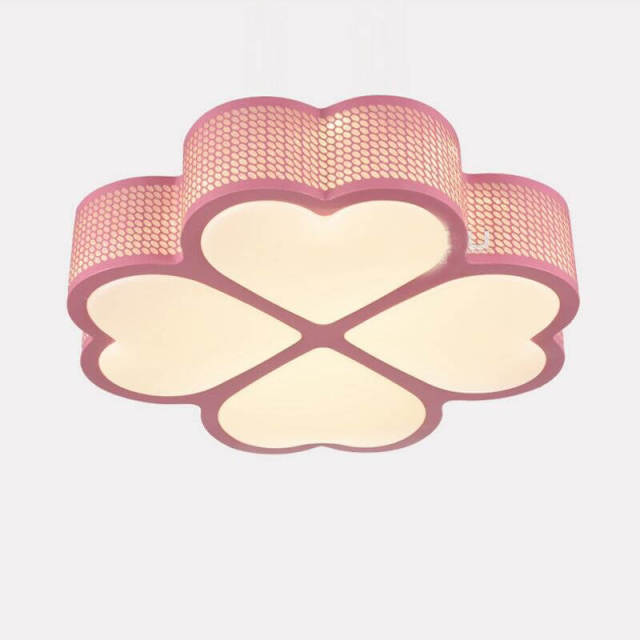 Modern LED Kids Bedroom Ceiling Lamp Aluminum Four Leaf Clover Living Room Ceiling Lights Acylic Panel Study Room Ceiling Lamp