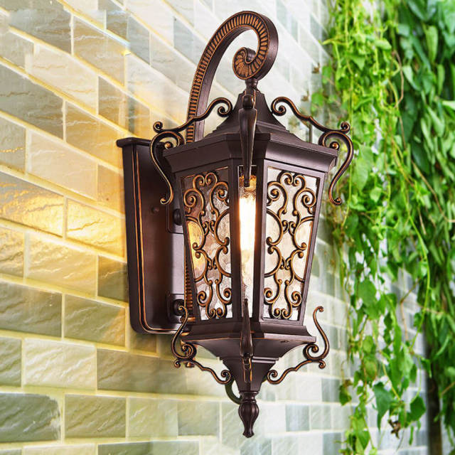 Outdoor Porch Wall Lights 22.8&quot; Retro Waterproof Garden Wall Sconces