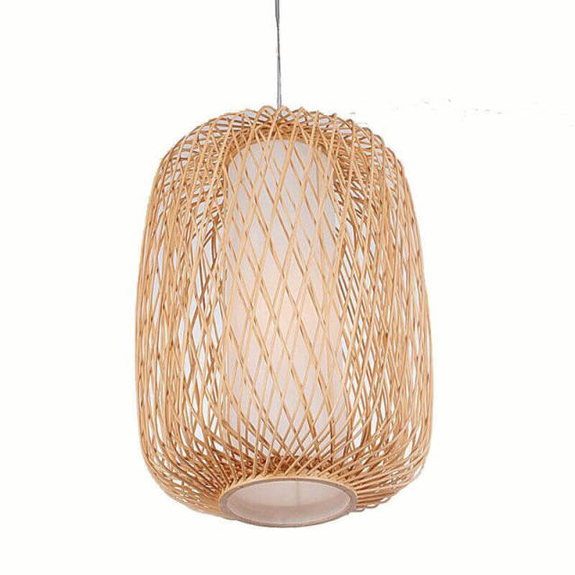 Handmade bamboo Basket Restaurant Pendant Lamp Dining Room Balcony Kitchen Room Restaurant Pendant Light Fixtures
