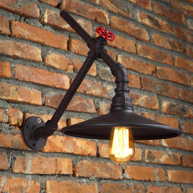 American Antique Metal Bar Counter Wall Lamp Stair Corridor Country Balcony Wall Lamp Industrial project Wall Lighting Fixtures