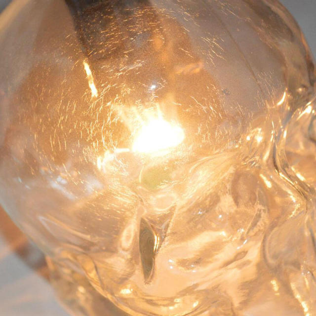 Retro Skull Head Clear Glass Pendant Light Fixture Skull Ghost Glass Bottle creative Bar Counter Restaurant Droplight