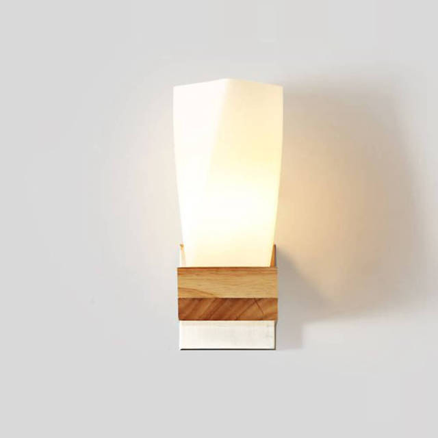 Modern Living Room Wooden Glass Wall lights Corridor Stair Case Wall Sconce Bedroom Bedsides Creative Wall Lighting Fixtures