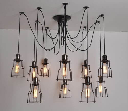 10 Lights Loft Living Room Pendant Light Vintage industrial Spider Arms Hanging Fixture Kitchen Room suspension Lighting
