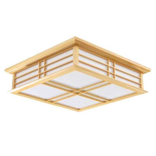 Japanese LED Wooden Frame Bedroom Ceiling Lamps Study Room Ceiling Light Living Room Restaurant Square Ceiling Lamp Fixtures