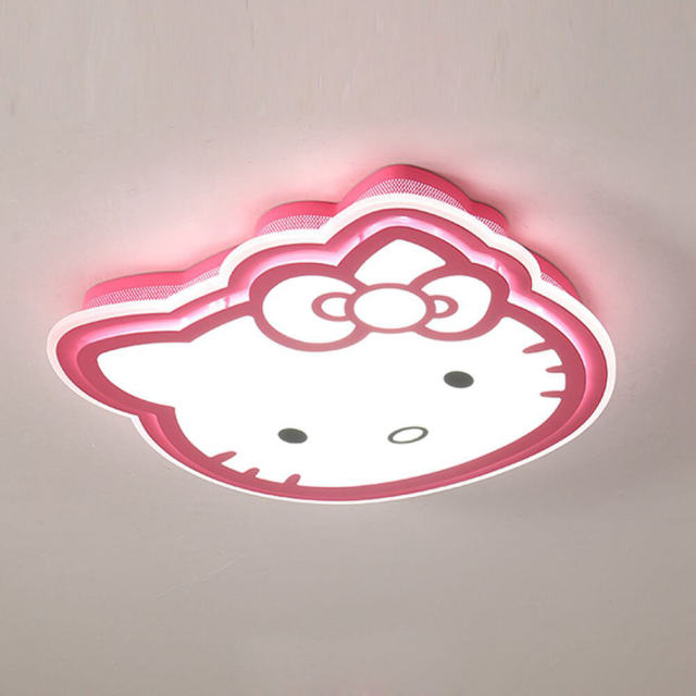 OOVOV Girls Room Cartoon Kitty LED Ceiling Light Creative Baby Room Kids Room Princess Room Cat Ceiling Lamp