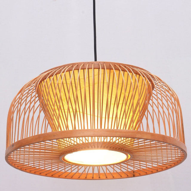 South Asian bamboo Dining Room Pendant Lamp Hand-Made Japanese Restaurant Pendant Lights Country Rustic Hanging Lamps