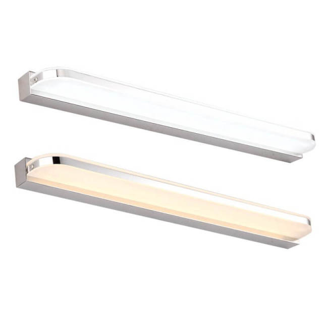 Modern LED Acrylic Bathroom Wall Lights Contracted Long White Plastic Panel Washroom Wall Lamp Mirror Front Wall Sconces