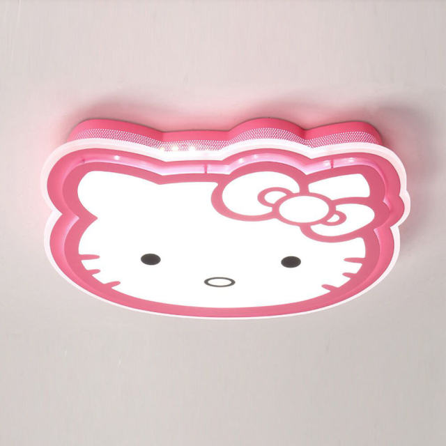 OOVOV Girls Room Cartoon Kitty LED Ceiling Light Creative Baby Room Kids Room Princess Room Cat Ceiling Lamp