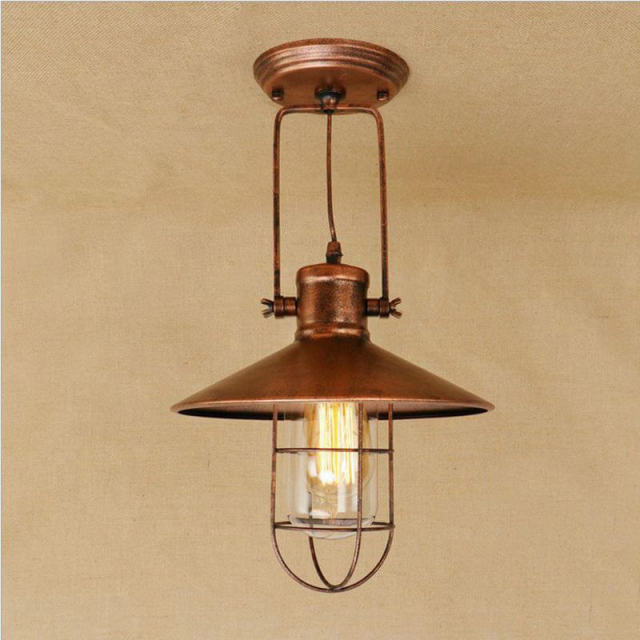 Industrial Vintage Metal Cage Balcony Ceiling Lamps American Country Dining Room Ceiling Light Corridor Hallway Ceiling Lamp