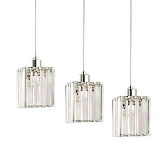 Clear Crystal Dining Room Pendent Lamp Fashion Restaurant Kitchen Pendant Light Cafe Bar Counter Shops Hanging Lights