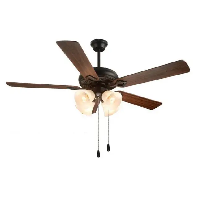 Ceiling Fans with Lights - European Vintage Ceiling Fan Light Kit - Brown 52 inches